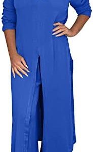 Yihaojia Two Piece Outfits For Women Dressy Ladies Elegant Wedding Guest Wide Leg Pants Set Long Sleeve Pullover & Pant