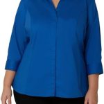 Riders by Lee Indigo womens Plus Size Easy Care ¾ Sleeve Woven Shirt