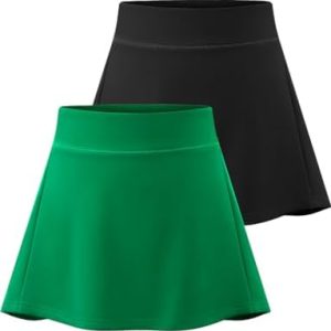 Star Vibe 2 Pack Tennis Golf Skirts for Women High Waisted with Pockets Skort Athletic Shorts Sports Running