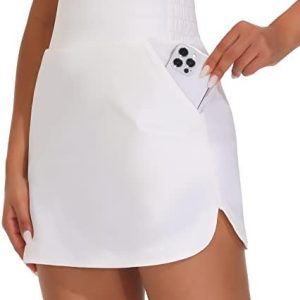 THE GYM PEOPLE Women’s Golf Skort Tennis High Waist Lightweight Athletic Casual Skirts Built-in Shorts with 4 Pockets