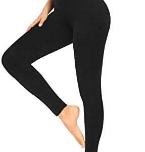 we fleece High Waisted Leggings for Women-Womens Black Workout Leggings Running Tummy Control Compression Pants