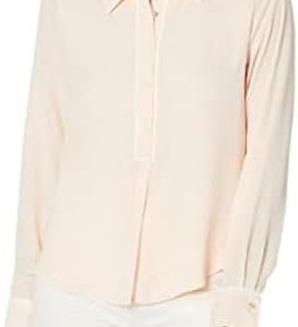 Tommy Hilfiger womens Long Sleeve Button Up Blouse Contrast Trim Sportswear Shirts