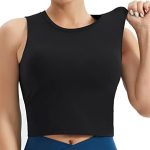 THE GYM PEOPLE Women’s Longline Medium Support Workout Yoga Bra Wirefree Padded Sports Crop Tops