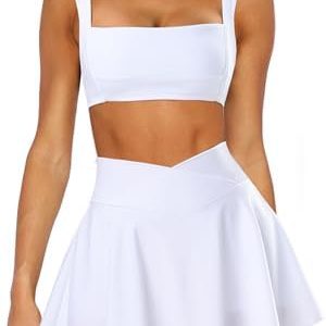 OZICERD Tennis Skirt Two Piece Skirt Sets for Women 2 Piece Skirt Set Going out Golf Mini Skort Athletic Dress Workout Set