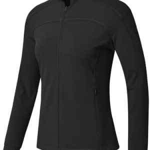 BGOWATU Women’s Workout Jacket Lightweight Zip up Running Athletic Jackets with Thumb Holes