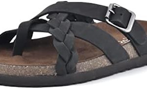 WHITE MOUNTAIN Women’s Harrington Signature Comfort Molded Braided Strappy Footbed Sandal