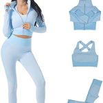 Veriliss 3pcs Seamless Outfit Workout Sets Gym for Women, Fitness Sports School Running Clothes Yoga Sportswear