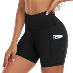 CTHH Biker Shorts for Women with Pockets – 5” High Waisted Tummy Control Gym Yoga Workout cycling bike Shorts