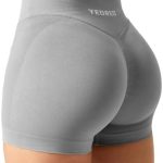 YEOREO Scrunch Butt Workout Shorts Women 3.5″ Seamless V Cross Waist Sport Gym Amplify Shorts