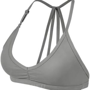 YEOREO Workout Sports Bras for Women Padded Strappy Open Back Gym Bra Lorelie Light Impact Criss Cross Yoga Crop Top