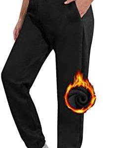 heekpek Jogging Pants Women Baggy Sweatpants High Elastic Waist Jogger Sports Pant with Pockets Warm Workout Fleece Trousers