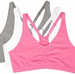 Fruit of the Loom Women’s Shirred Front Sports Bra (Pack of 6)