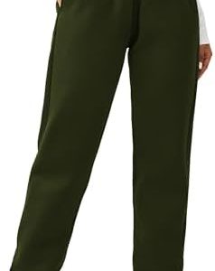 PINSPARK Women’s Fleece Lined Sweatpants Winter Fall Athletic Jogger Pants Casual Baggy Trousers with Pockets
