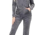 Dolcevida Women’s Velour Tracksuits 2 Piece Outfits Hoodie & Sweatpants Sweatsuit Set