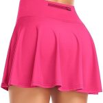DERCA Tennis Skirt for Women with Pockets Pleated Golf Skort Athletic Skirts with Shorts Workout Sports Skirts Casual
