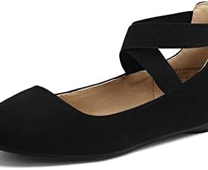 DREAM PAIRS Women’s Flats Comfortable Fashion Elastic Ankle Straps Shoes