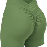 YEOREO Daze Workout Shorts Womens Scrunch Butt Gym Shorts for Women V Back Booty Butt Lifting Biker Compression Shorts