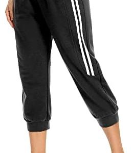 Women’s Capri Sweatpants Joggers with Pockets Capris High Waist Drawstring Yoga Running Workout Casual Capri Pants