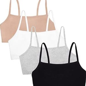 Fruit of the Loom womens Spaghetti Strap Cotton Pull Over 3 Pack Sports Bra