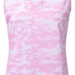 MoFiz Women’s Golf Polo Shirt V-Neck Collarless Tennis Shirt