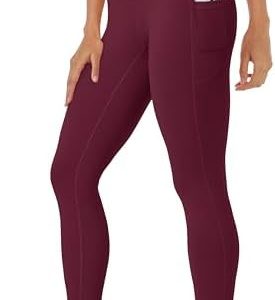MAGCOMSEN V Waist Leggings for Women Tummy Control Yoga Pants with 3 Pockets High Waisted Workout Leggings Spring Autumn