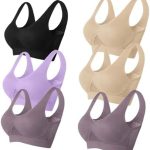 6 Pack Bras for Women Moisture-wicking and Quick-drying Sports Bra Wire-free and Lightweight Bras Soft Everyday Bra