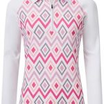 MoFiz Women’s UPF 50+ Sun Protection T-Shirt Long Sleeve Half-Zip Pullover Athletic Tops Hiking Runing Golf Shirts