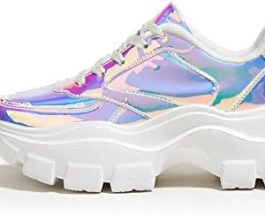 Niluber Women’s Chunky Platform Sneakers Lace-Up Casual Fashion Walking Sport Shoes