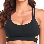 RELLECIGA Women’s Scoop Neck Strappy Cutout Sport Bra Fitness Support Workout Tops