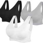 SIMIYA Sports Bras for Women, Seamless Wireless Yoga Comfort Stretchy Sports Bra with Removable Pads for Workout Running