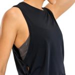 CRZ YOGA Pima Cotton Cropped Tank Tops for Women – Sleeveless Sports Shirts Athletic Yoga Running Gym Workout Crop Tops