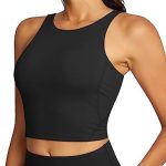 QUEENIEKE Longline Sports Bras for Women High-neck Workout Tops Women’s High Impact Yoga Workout Tank Top
