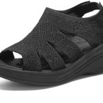 Women’s Walking Wedge Sandals Platform Slip On Ladies Sandals Dressy Comfortable Breathable Open Toe Casual Beach Summer Sandals
