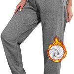 heekpek Jogging Pants Women Baggy Sweatpants High Elastic Waist Jogger Sports Pant with Pockets Warm Workout Fleece Trousers