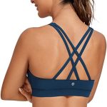 CRZ YOGA Women’s Strappy Sports Bras Fitness Workout Padded Yoga Bra Criss Cross Back
