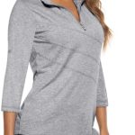 Koscacy Women’s Half Sleeve Golf Tennis Polo Shirts UPF50+ Half Zip Dry Fit Workout Tops Athletic Shirt