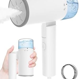 Garstor Steamer for Clothes, Travel Steamer Handheld Steam Iron, Folding Garment Steamer, Portable Fabric Wrinkle Remover with Brush for Home, Office & Trip, White