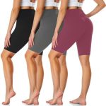 we fleece 3 Pack Biker Shorts for Women-8″/5″ High Waisted Workout Running Athletic Yoga Gym Womens Short Pants