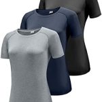 Boyzn Women’s 3 Pack Short/Long Sleeve Workout Running Shirts, UPF 50+ Sun Protection Shirts, Athletic Exercise Gym T-Shirts