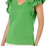 Tommy Hilfiger womens Short Sleeve Essential Everyday Soft Sportswear Flutter Tee