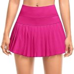 DERCA Womens Tennis Skirt with Shorts Pleated Mini Skirts High Waisted Golf Skorts Athletic Skirts with Pockets