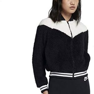 Nike Women’s Sportswear Sherpa Windrunner Jacket (Black, X-Small)
