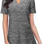 Viracy Womens V Neck Golf Polo Shirts Short Sleeve Quick Dry Workout Tops