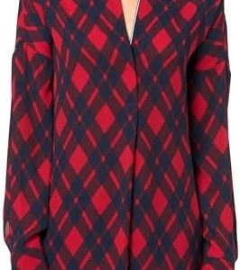 Tommy Hilfiger womens Argyle Printed Long Sleeve Split Neck Sportswear Top