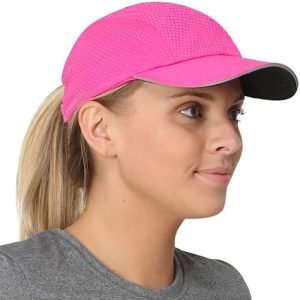 TrailHeads Women’s Race Day Performance Running Cap, Lightweight & Quick Drying Mesh Sports Hat with Reflective Trim