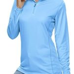MAGCOMSEN Women’s Shirts Long Sleeve 1/4 Zip Pullover UPF50+ UV Sun T-shirt Quick Dry Hiking Athletic Tees Tops