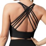 QUEENIEKE Sports Bras for Women Padded Medium Support for Yoga Cross Back Strappy Free to Be Bra