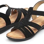 Asverd Women Flat Sandals Ladies Elastic Dressy Summer Comfy Sandals 6206