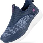 FitVille Wide Walking Shoes for Women Lightweight Breathable Slip on Sneaker Comfortable Driving Shoes with Thick Sole