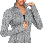 QUEENIEKE Workout Jackets for Women Full Zip Slim Fit Athletic Running Jacket with Thumb Holes